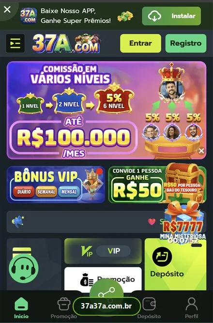 App do 37A em funcionamento